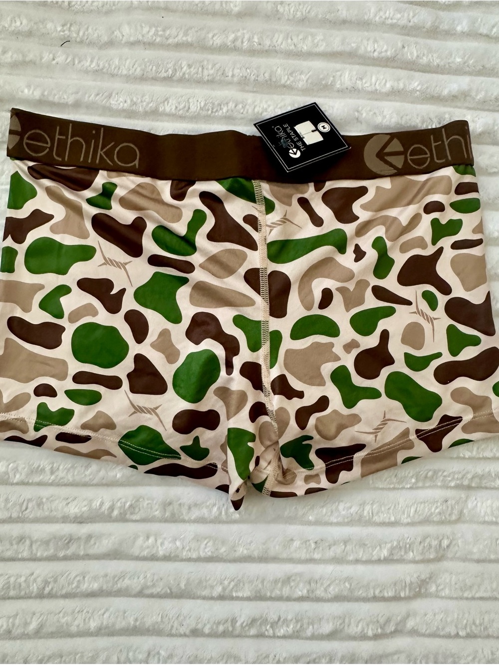 ethika Women's Brown & Green Stay Country Nashville Camo Bike Shorts
